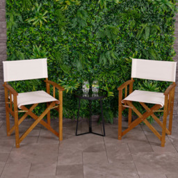 Charles Bentley Eucalyptus Pair Director Chair Cream - Size: H85 x W55 x D54cm - Wilko - thumbnail 1