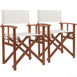 Charles Bentley Eucalyptus Pair Director Chair Cream - Size: H85 x W55 x D54cm - Wilko - thumbnail 3