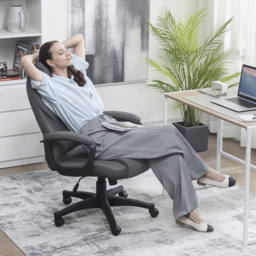 HOMCOM Charcoal Grey Ergonomic High Back Office Chair - Size: 120 x 65 x 69cm - Wilko - thumbnail 5