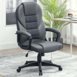 HOMCOM Charcoal Grey Ergonomic High Back Office Chair - Size: 120 x 65 x 69cm - Wilko - thumbnail 1