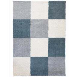 Homemaker Duck Egg Blocks Snug Shaggy Rug 120 x 170cm - Blue - Wilko - thumbnail 1