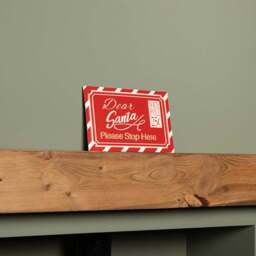Samuel Alexander Red and White Metal Dear Santa Stop Here Hanging Sign 29cm - Size: 18 x 29 x 29cm - Multi - Wilko - thumbnail 6