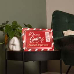 Samuel Alexander Red and White Metal Dear Santa Stop Here Hanging Sign 29cm - Size: 18 x 29 x 29cm - Multi - Wilko - thumbnail 5