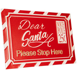 Samuel Alexander Red and White Metal Dear Santa Stop Here Hanging Sign 29cm - Size: 18 x 29 x 29cm - Multi - Wilko - thumbnail 1