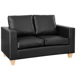 Home Detail Enderby 2 Seater Black Faux Leather Sofa in a Box - Wilko - thumbnail 3