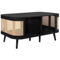 Birlea Noah 2 Shelf Black Rattan Coffee Table - Size: 49 x 110 x 55cm - Wilko - thumbnail 3