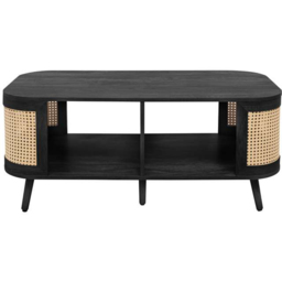 Birlea Noah 2 Shelf Black Rattan Coffee Table - Size: 49 x 110 x 55cm - Wilko - thumbnail 4