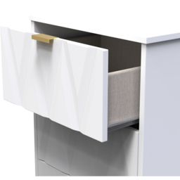 Crowndale Las Vegas 2 Drawer White Matt Bedside Table Ready Assembled - Wilko - thumbnail 7