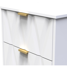 Crowndale Las Vegas 2 Drawer White Matt Bedside Table Ready Assembled - Wilko - thumbnail 6
