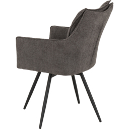 Seconique Lewis Set of 2 Grey Fabric Carver Swivel Dining Chair - Wilko - thumbnail 6