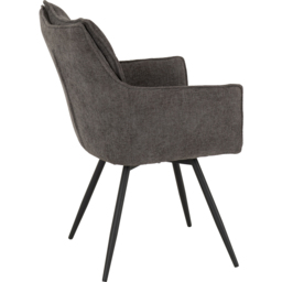 Seconique Lewis Set of 2 Grey Fabric Carver Swivel Dining Chair - Wilko - thumbnail 7
