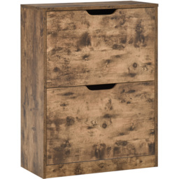 Portland 2 Tier Rustic Brown Shoe Cabinet - Wilko - thumbnail 3