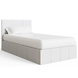 GFW Single White Faux Leather Side Lift Ottoman Bed with Bonnell Mattress - Wilko - thumbnail 5