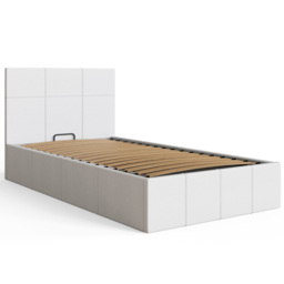 GFW Single White Faux Leather Side Lift Ottoman Bed with Bonnell Mattress - Wilko - thumbnail 4