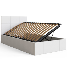 GFW Single White Faux Leather Side Lift Ottoman Bed with Bonnell Mattress - Wilko - thumbnail 6