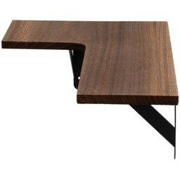 Living and Home 4 Piece Brown L-Shaped Wall-Mounted Shelf - Size: 14 x 40.4 x 29cm - Wilko - thumbnail 5
