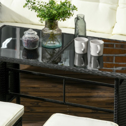 Outsunny 5 Seater Black Sofa Lounge Set - White - Wilko - thumbnail 4
