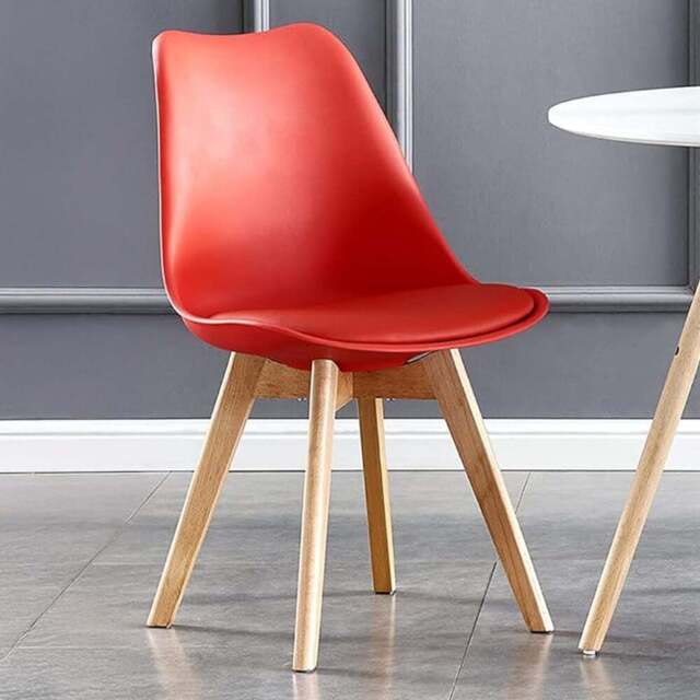Eva Set of 4 Red Padded Dining Chairs - MCC - Wilko - image 1