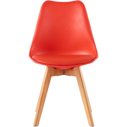 Eva Set of 4 Red Padded Dining Chairs - MCC - Wilko - thumbnail 4