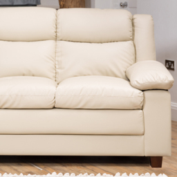 Standish 3 Seater Cream Bonded Leather Sofa - Artemis Home - Wilko - thumbnail 4