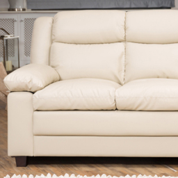 Standish 3 Seater Cream Bonded Leather Sofa - Artemis Home - Wilko - thumbnail 3