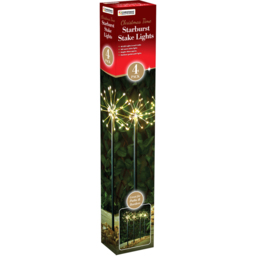 The Christmas Workshop 4 Pack 160 LED Warm White Starburst Garden Stake Light - Wilko - thumbnail 4