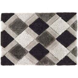 Origins Grey 3D Geo Shaggy Carved Rug 160 x 230cm - Origins Rugs - Wilko - thumbnail 1