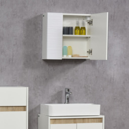 Kleankin 2 Door Mirror Bathroom Cabinet - Size: 48 x 15 x 45cm - Wilko - thumbnail 4
