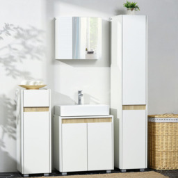 Kleankin 2 Door Mirror Bathroom Cabinet - Size: 48 x 15 x 45cm - Wilko - thumbnail 6