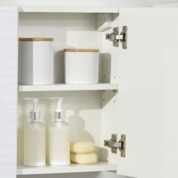 Kleankin 2 Door Mirror Bathroom Cabinet - Size: 48 x 15 x 45cm - Wilko - thumbnail 5