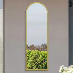 MirrorOutlet The Arcus Gold Framed Arched Garden Wall Mirror 160 x 53cm - Size: 160 x 53 x 3cm - Wilko - thumbnail 3