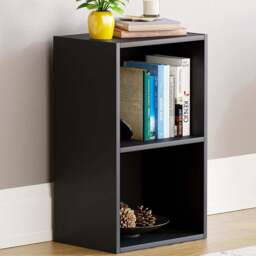 VIDA DESIGNS Oxford 2 Cube Black Bookcase - Size: 2 Shelf - Wilko - thumbnail 1