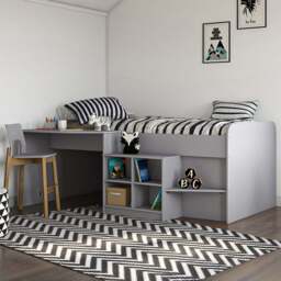 Kudl Grey MFC Pilot Cabin Bed - Size: Single - Wilko - thumbnail 1
