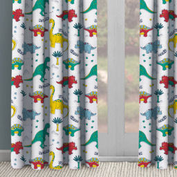 Velosso Dinosaur Pencil Pleat Curtains 168 x 137cm - Size: W 168 x D 137cm - Multi - Wilko - thumbnail 4