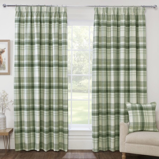 Henderson Thermal Curtain - Green/168cm/137cm - Divante - Wilko - image 1