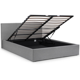 Julian Bowen Rialto Double Light Grey Linen Lift Up Storage Bed - Wilko - thumbnail 5