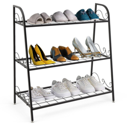 Costway 3 Shelf Metal Plant Stand - Size: 83 x 40 x 9cm - Black - Wilko - thumbnail 4