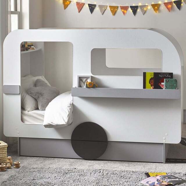 Julian Bowen Tourer Single Vapor Grey and White Caravan Bed - Size: Toddler - Wilko - image 1