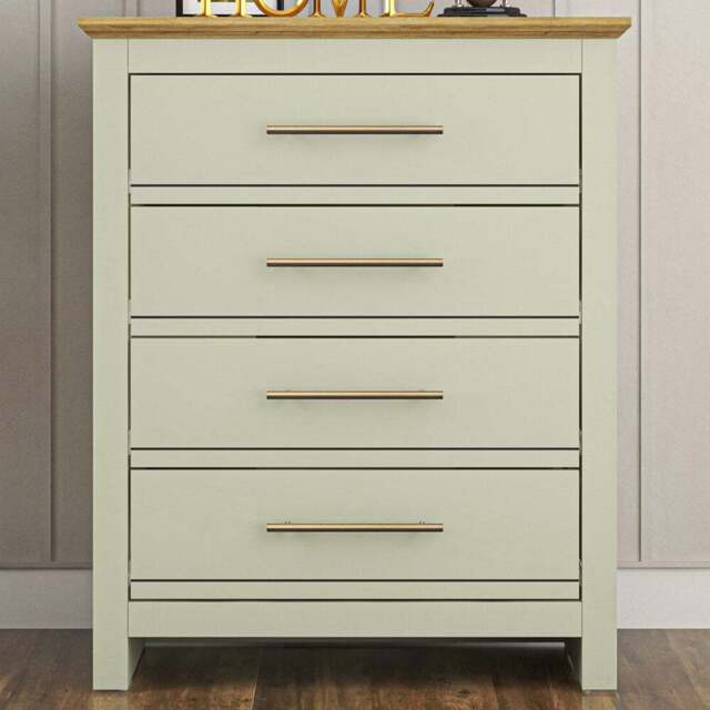 Bexley 4 Drawer Sage Green Chest of Drawers - Wilko - image 1