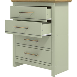 Bexley 4 Drawer Sage Green Chest of Drawers - Wilko - thumbnail 5