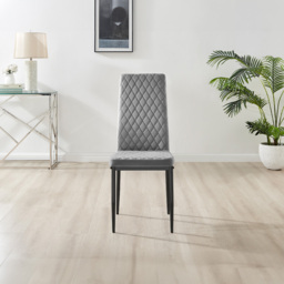 Furniturebox Arona Valera 4 Seater Round Dining Set Grey Black and Chrome - Wilko - thumbnail 6