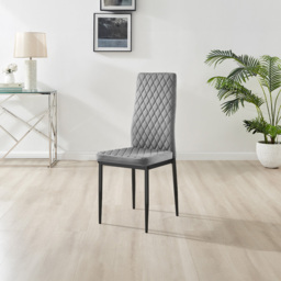 Furniturebox Arona Valera 4 Seater Round Dining Set Grey Black and Chrome - Wilko - thumbnail 5