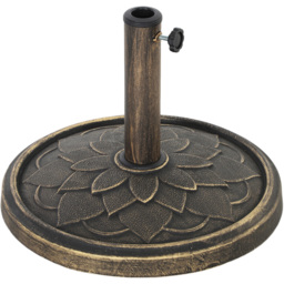 Outsunny Bronze Tone Resin Garden Parasol Base 12kg - Size: 34 x 46 x 46cm - Brown - Wilko