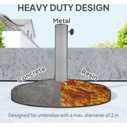 Outsunny Bronze Tone Resin Garden Parasol Base 12kg - Size: 34 x 46 x 46cm - Brown - Wilko - thumbnail 6