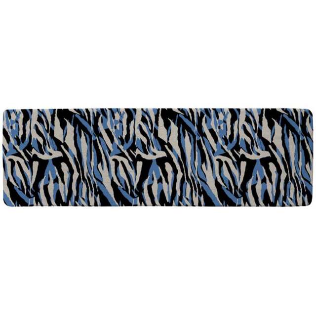 Benjamin Tate Design Faux Wool Abstract Zebra Skin Runner Rug 235 x 68cm - Size: 235 x 68 x 1cm - Blue - Wilko - image 1