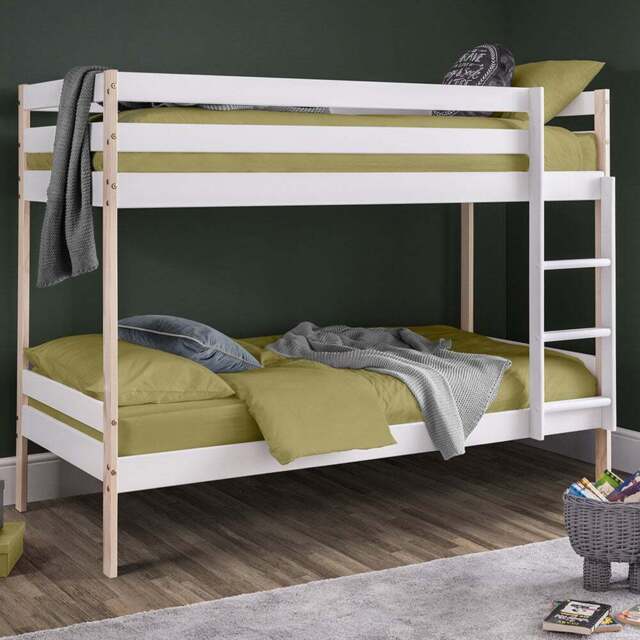 Julian Bowen Nova White and Pine Two Tone Bunk Bed - Size: Single - Wilko - image 1