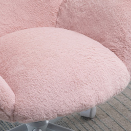 Portland Pink Fluffy Swivel Office Chair - Size: 67 x 64 x 75cm - Wilko - thumbnail 4