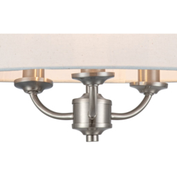 Cosylyte Winston 3 Light Faux Linen Shade Ceiling Light - Size: 19.5 x 39.5 x 39.5cm - Silver - Wilko - thumbnail 6