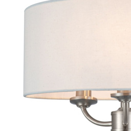 Cosylyte Winston 3 Light Faux Linen Shade Ceiling Light - Size: 19.5 x 39.5 x 39.5cm - Silver - Wilko - thumbnail 5