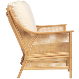 Desser Furniture Chester 3 Seater Natural Rattan Cotton Cream Sofa - Brown - Wilko - thumbnail 5